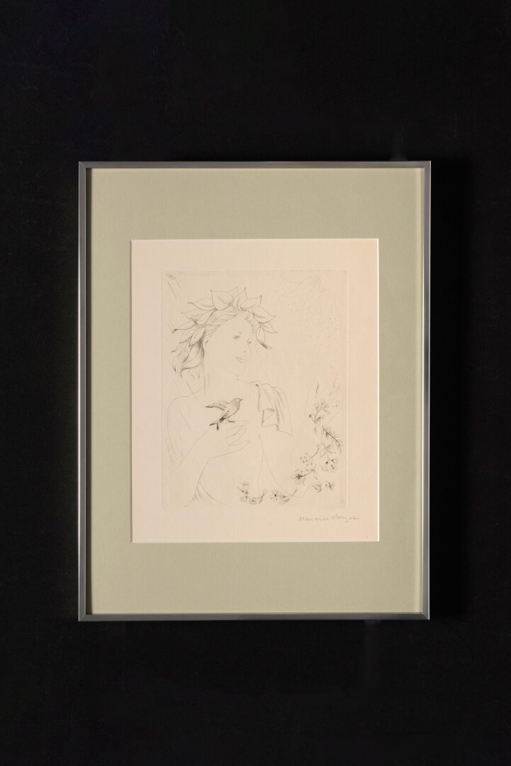 Jeune fille au chardonnet (gravure)